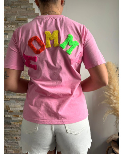 LOAN | Tee-shirt MOMMY tie and dye rose