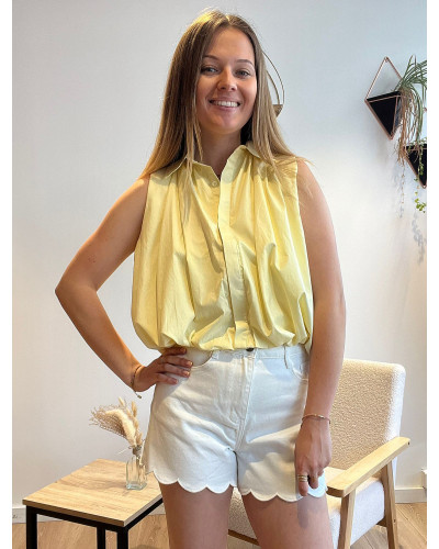 LYA | Blouse jaune beurre chemise bouffante