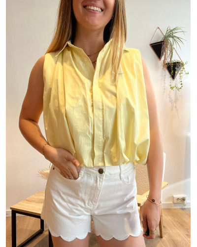 LYA | Blouse jaune beurre chemise bouffante