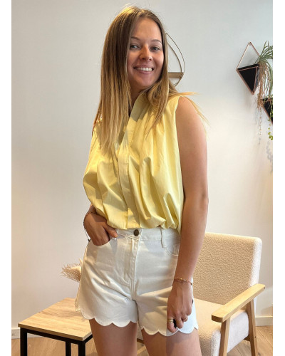 LYA | Blouse jaune beurre chemise bouffante