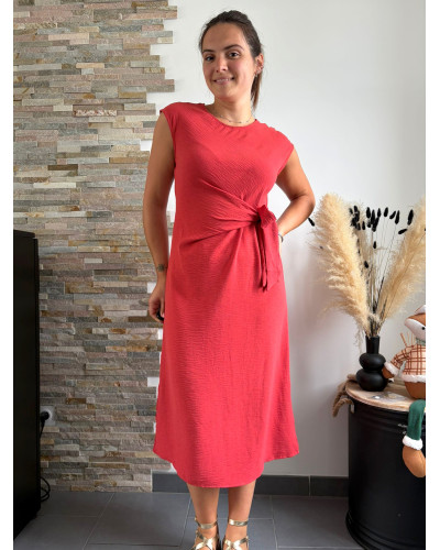 CHARLENE | Robe longue terracotta nouée