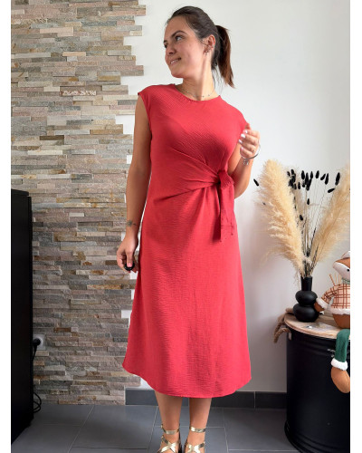 CHARLENE | Robe longue terracotta nouée