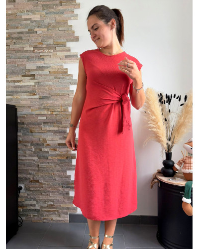 CHARLENE | Robe longue terracotta nouée