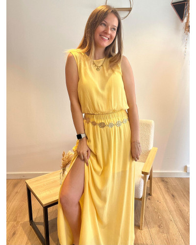 BRANDON | Ensemble top et jupe longue jaune