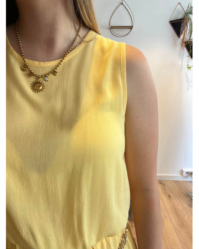 BRANDON | Ensemble top et jupe longue jaune