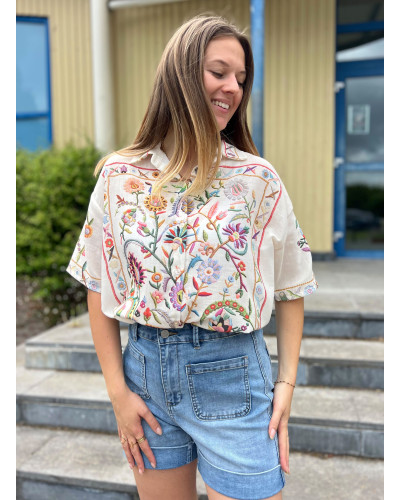 Eline | Chemise en lin esprit méditerranéen