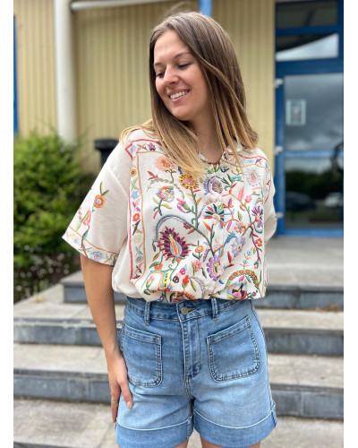 Eline | Chemise en lin esprit méditerranéen