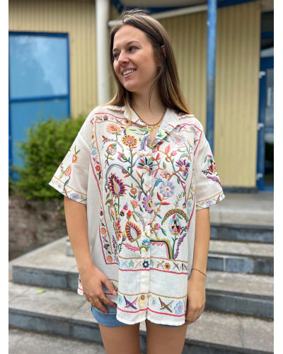 Eline | Chemise en lin esprit méditerranéen