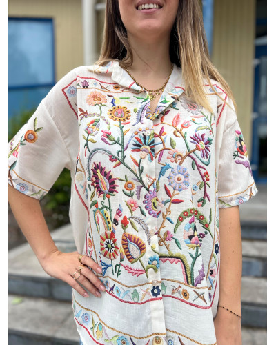 Eline | Chemise en lin esprit méditerranéen