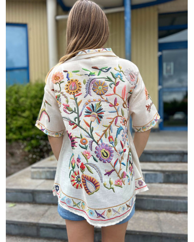 Eline | Chemise en lin esprit méditerranéen