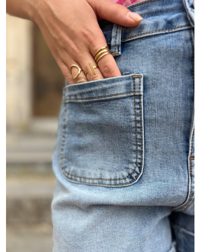 REMY | Short en jean poches carrées