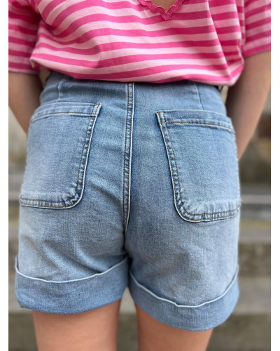 REMY | Short en jean poches carrées