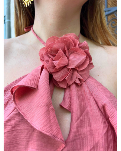 ALAIN | Top halter vieux rose