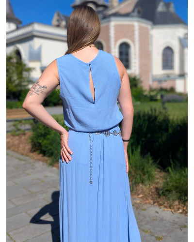BRANDON | Ensemble top et jupe longue bleu ciel