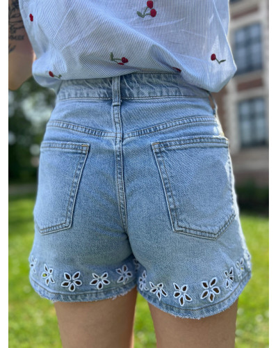 EMILE | Short en jean broderie