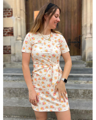 NILA | Robe tee-shirt en coton avec nœud sur le côté