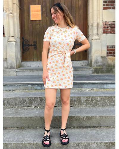 NILA | Robe tee-shirt en coton avec nœud sur le côté