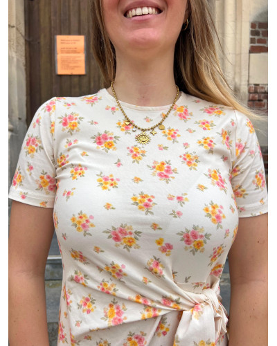 NILA | Robe tee-shirt en coton avec nœud sur le côté