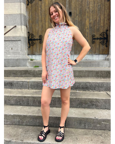 MAELLE | Robe liberty en coton col halter