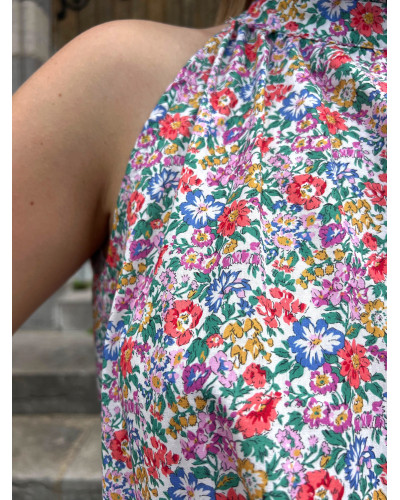 MAELLE | Robe liberty en coton col halter
