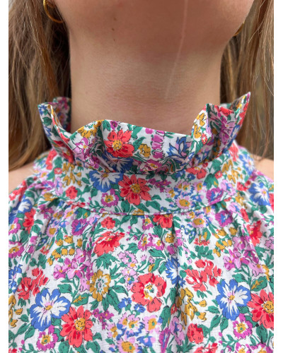 MAELLE | Robe liberty en coton col halter