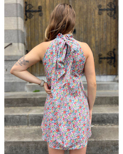 MAELLE | Robe liberty en coton col halter