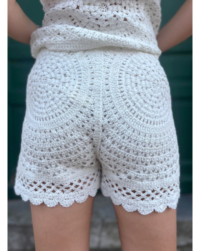 MARTIN | Short en crochet blanc