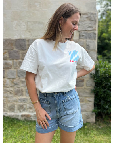 NICOLAS | Tee-shirt blanc inscription amour