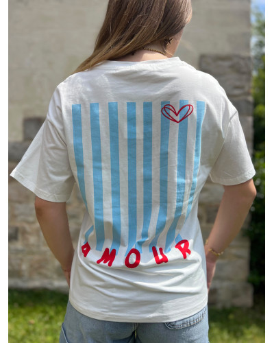 NICOLAS | Tee-shirt blanc inscription amour