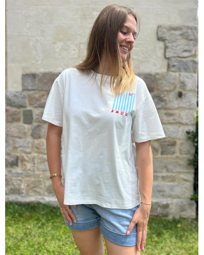 NICOLAS | Tee-shirt blanc inscription amour