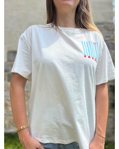 NICOLAS | Tee-shirt blanc inscription amour