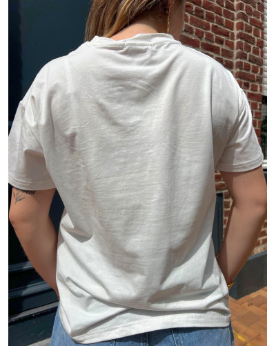 MANI | Tee-shirt blanc inscription soleil