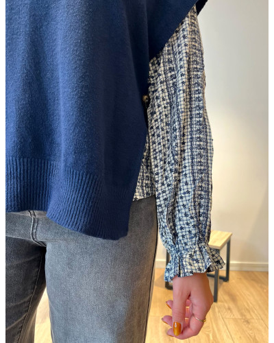 GASPARD | Pull sans manche bleu marine