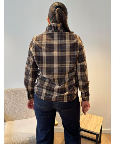 DIANE | Blouse à carreaux chocolat
