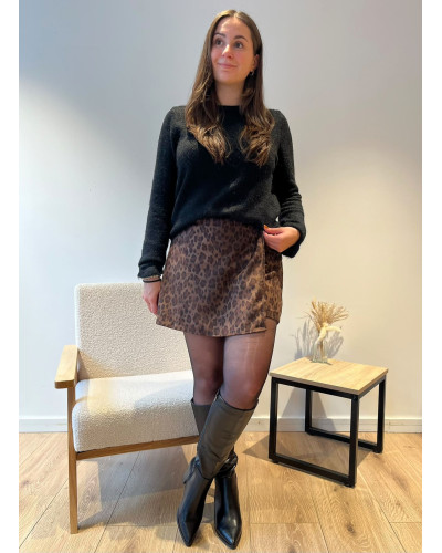 ULYSSE | Pull noir détails dentelle dos