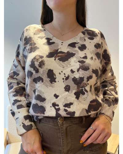 MARIUS | Pull imprimé animalier
