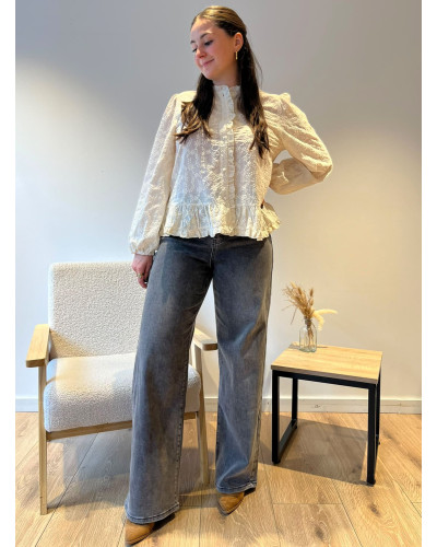 ERYNN | Blouse écrue avec broderie