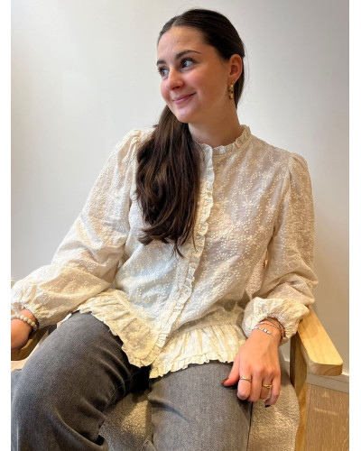 ERYNN | Blouse écrue avec broderie