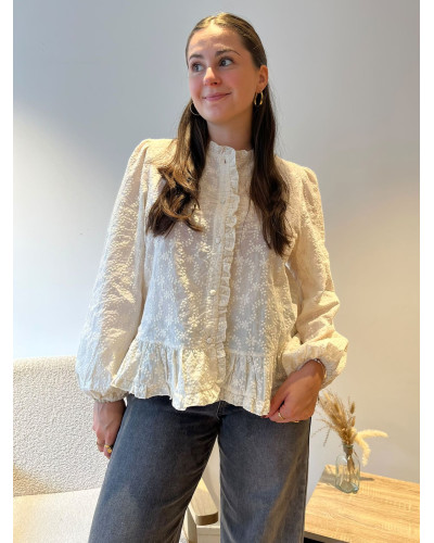 ERYNN | Blouse écrue avec broderie