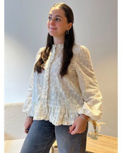 ERYNN | Blouse écrue avec broderie