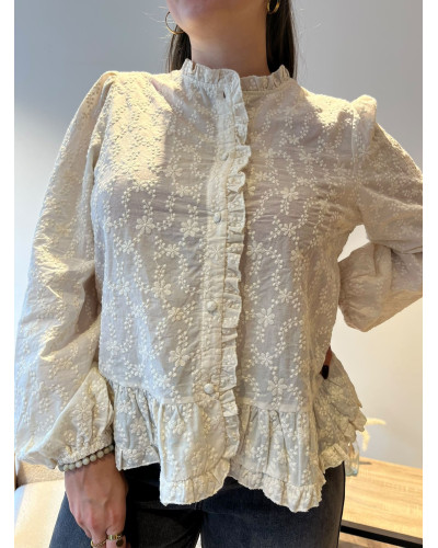 ERYNN | Blouse écrue avec broderie