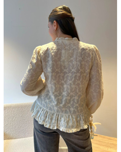 ERYNN | Blouse écrue avec broderie