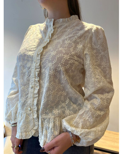 ERYNN | Blouse écrue avec broderie