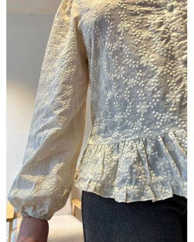 ERYNN | Blouse écrue avec broderie