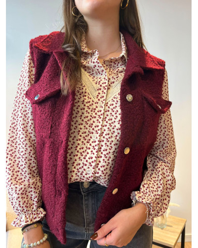 ROMY | Veste sans manche bordeaux