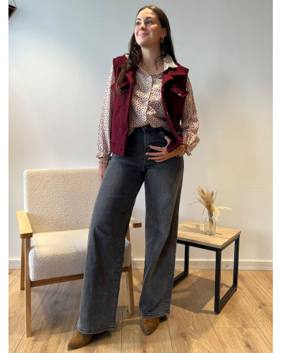 ROMY | Veste sans manche bordeaux