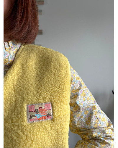 KEVIN | Gilet sherpa sans manche jaune