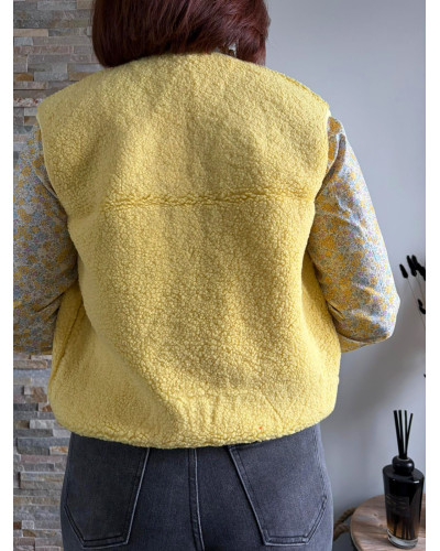KEVIN | Gilet sherpa sans manche jaune