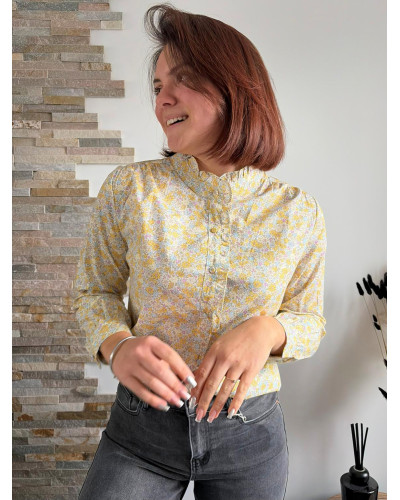 FLORA | Blouse en coton liberty jaune