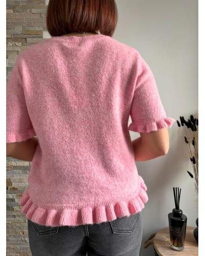 EMILIO | Pull manches courtes rose